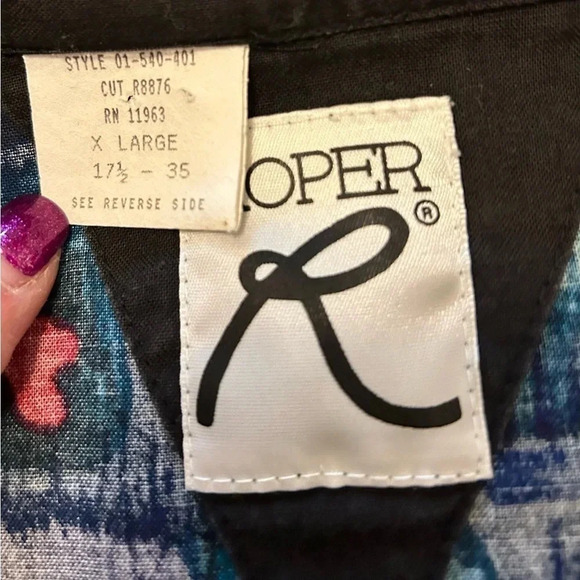 Roper Vintage Western Rodeo Shirt Abstract 90s Print Rare. Size XL 17 1/2 x 35 - Picture 9 of 9